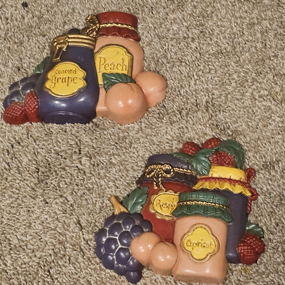 1997 vintage Home Interiors fruit wall hangings, Decorative Wall Accents